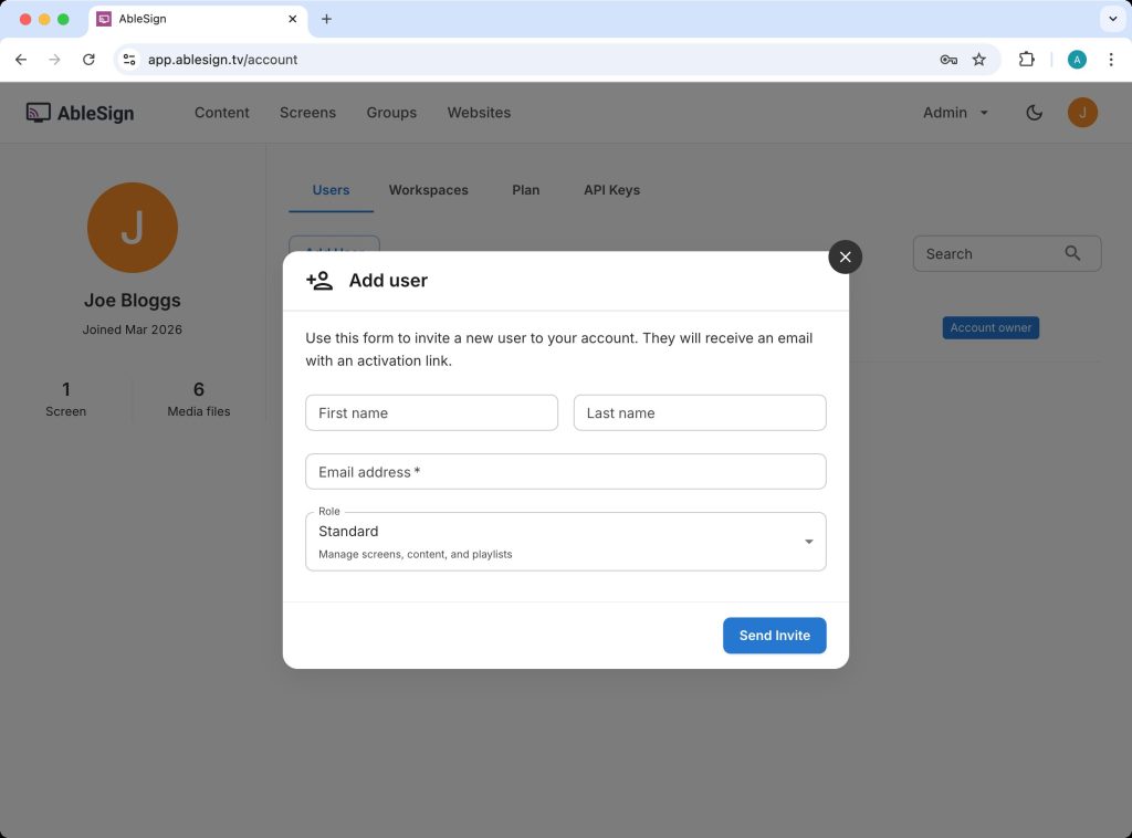 new user form