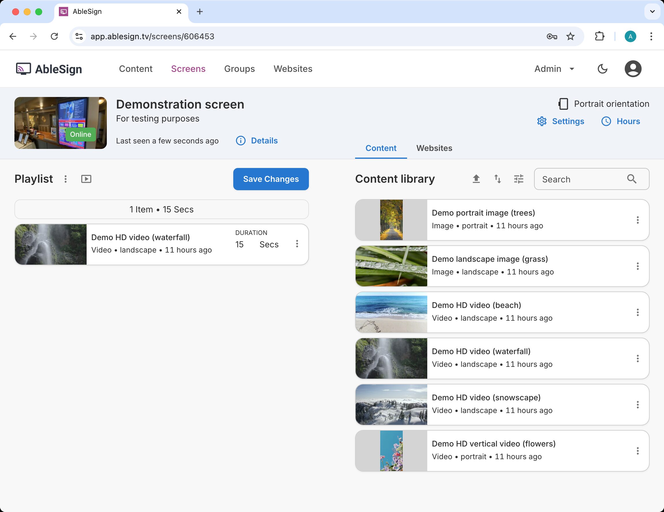 drag and drop screen