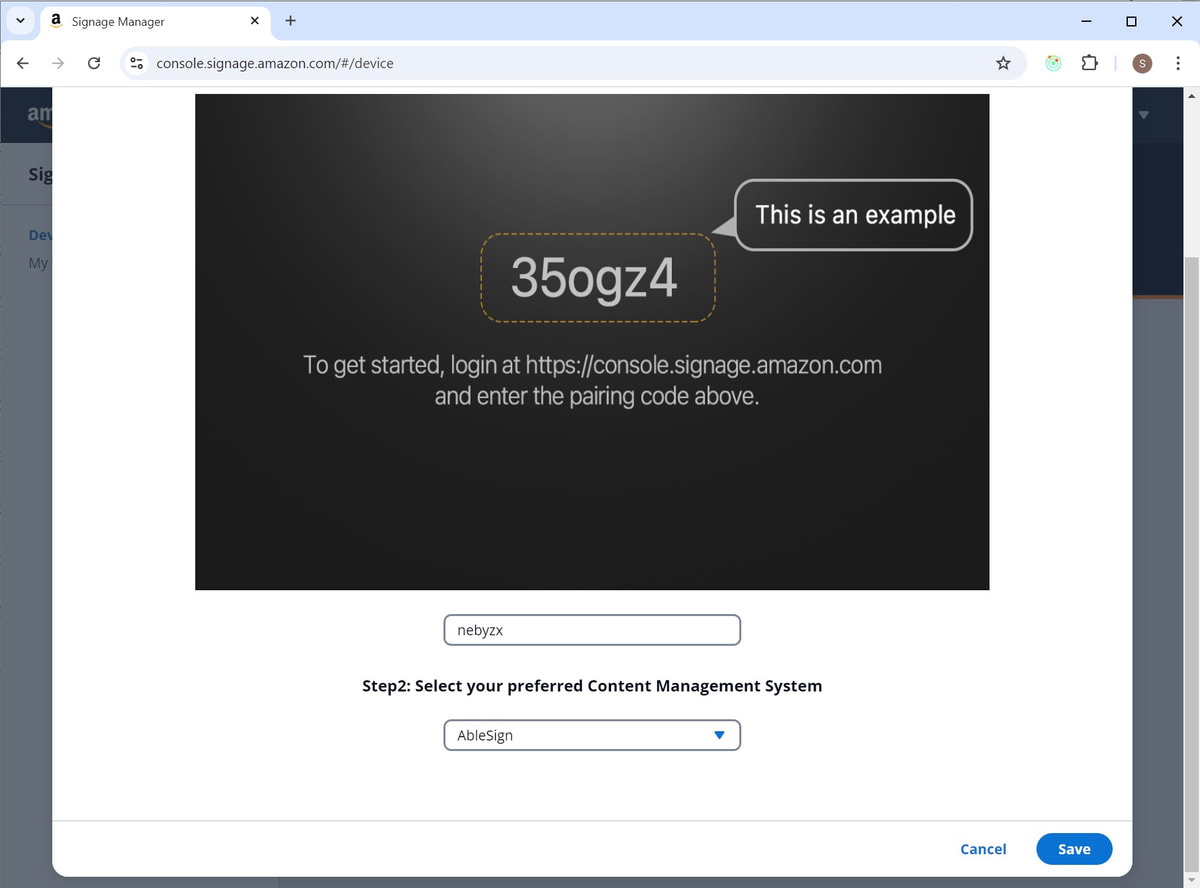 signage stick setup new device