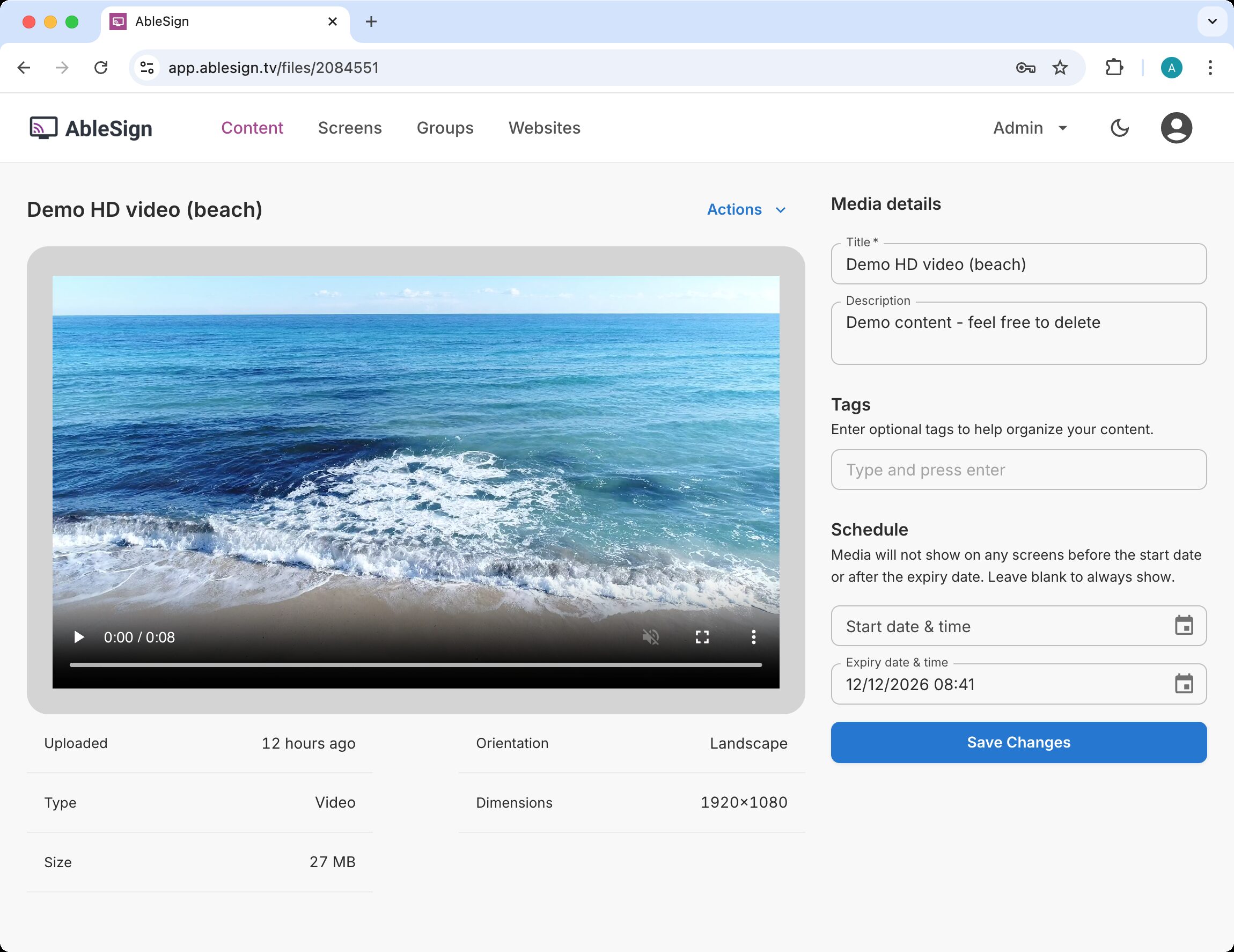 expiry date for signage